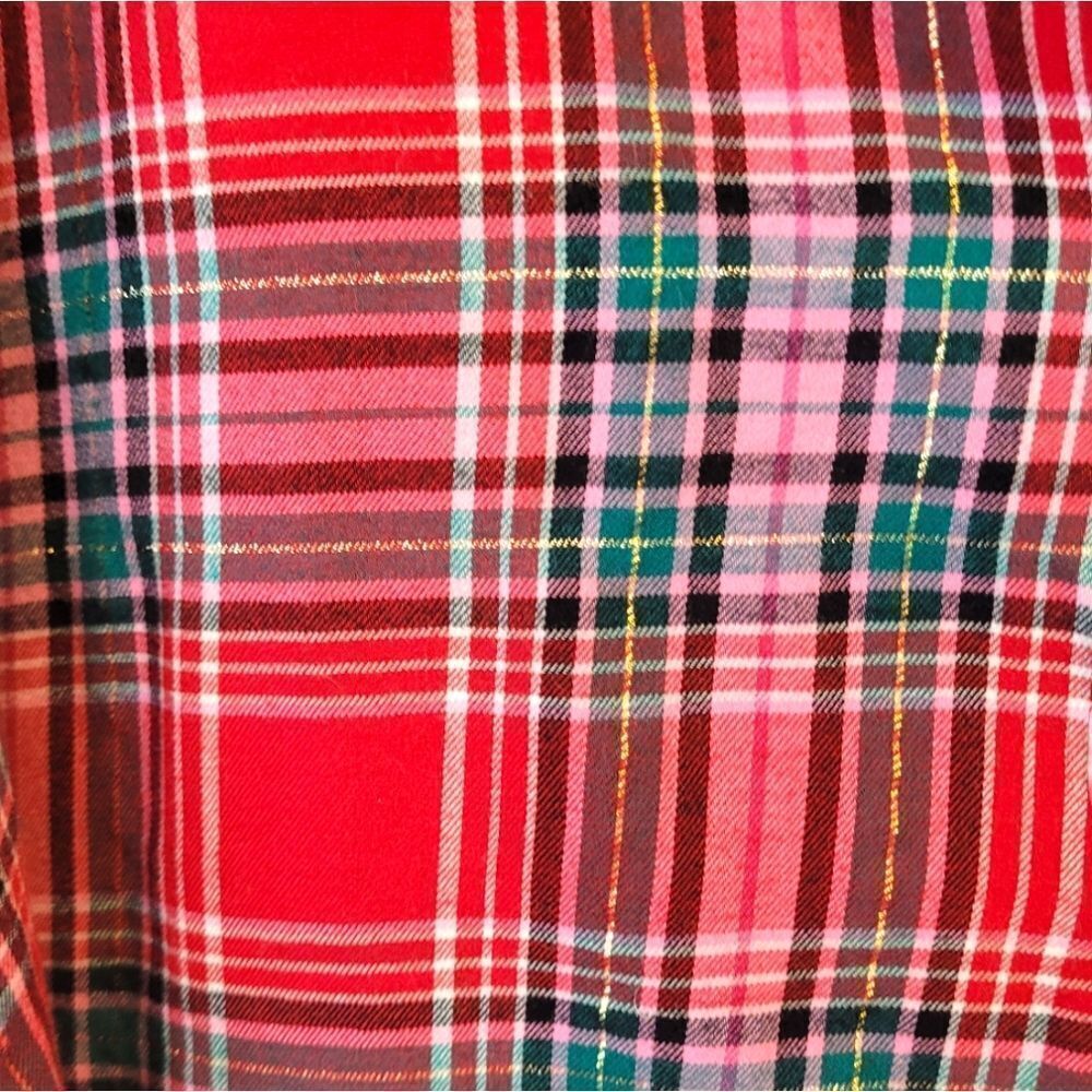 Victoria's Secret Red Holiday Plaid Pajama Top - Picture 4 of 5